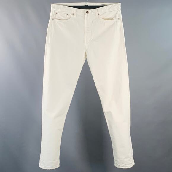 ORSLOW Size XL White Twill Cotton Slim Fit 5 Pocket Jeans - Picture 1 of 6